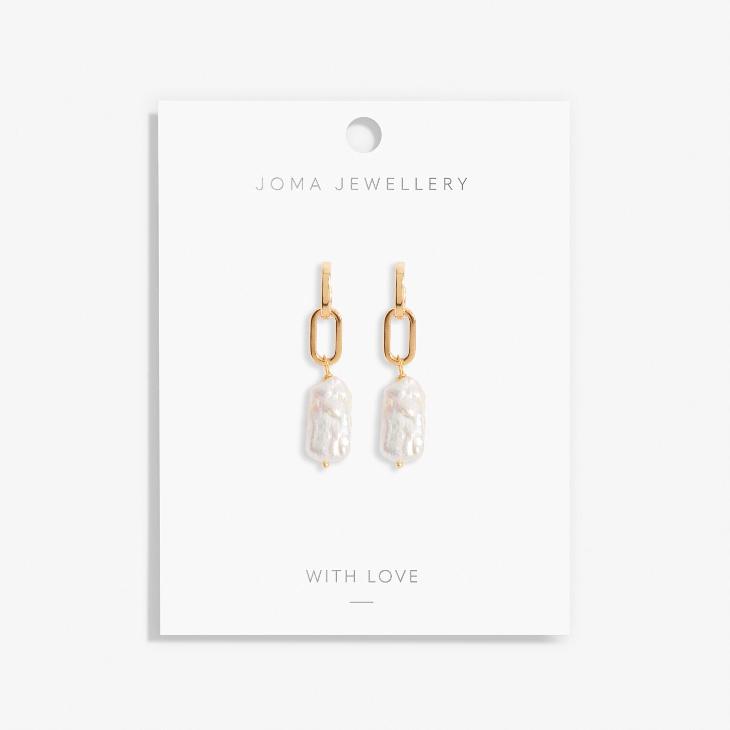 Joma Jewellery Lumi Pearl Link Gold Earrings – Ampthill